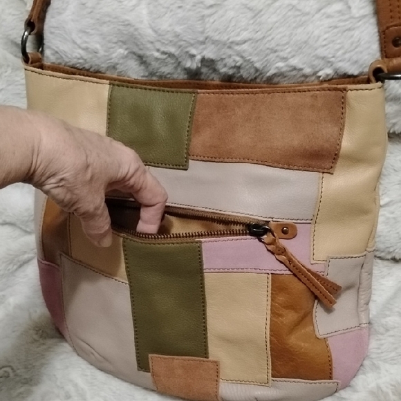 The Sak Multicolor Patchwork Leather Shoulder Bag! EUC - Picture 3 of 10